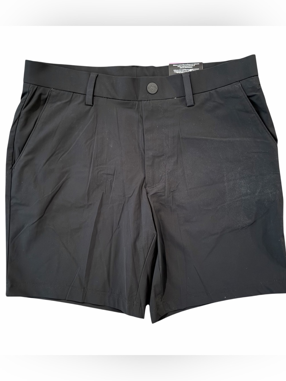 Callaway Golf Black Flat-Front Pull-On Shorts 8” inseam - Medium - NWT